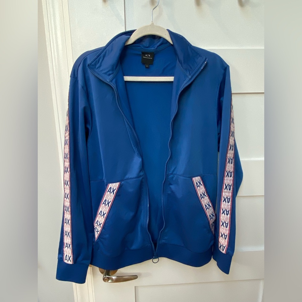 Armani Exchange Blue zipper jacket with white and red logo - Picture 5 of 9